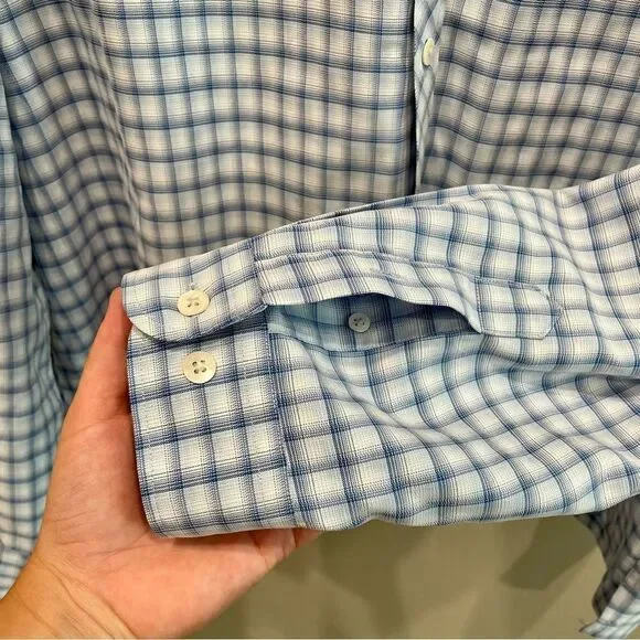 Ted Baker Shirt Specialist Men’s Blue Plaid Shirt - Size: 5 - Picture 5 of 7